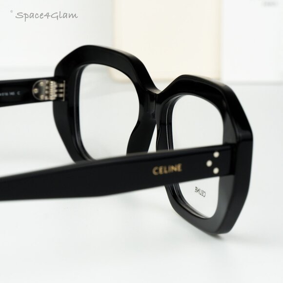 Celine Women Eyeglasses Black Demo Rectangle CL50156I 3 DOTS 001 NEW AUTHENTIC - Picture 5 of 8